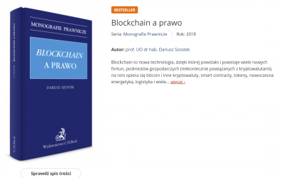 “Blockchain a prawo” bestsellerem