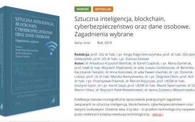 Monografia “Sztuczna inteligencja, blockchain, cyberbezpieczeństwo oraz dane osobowe. Zagadnienia wybrane” bestsellerem!